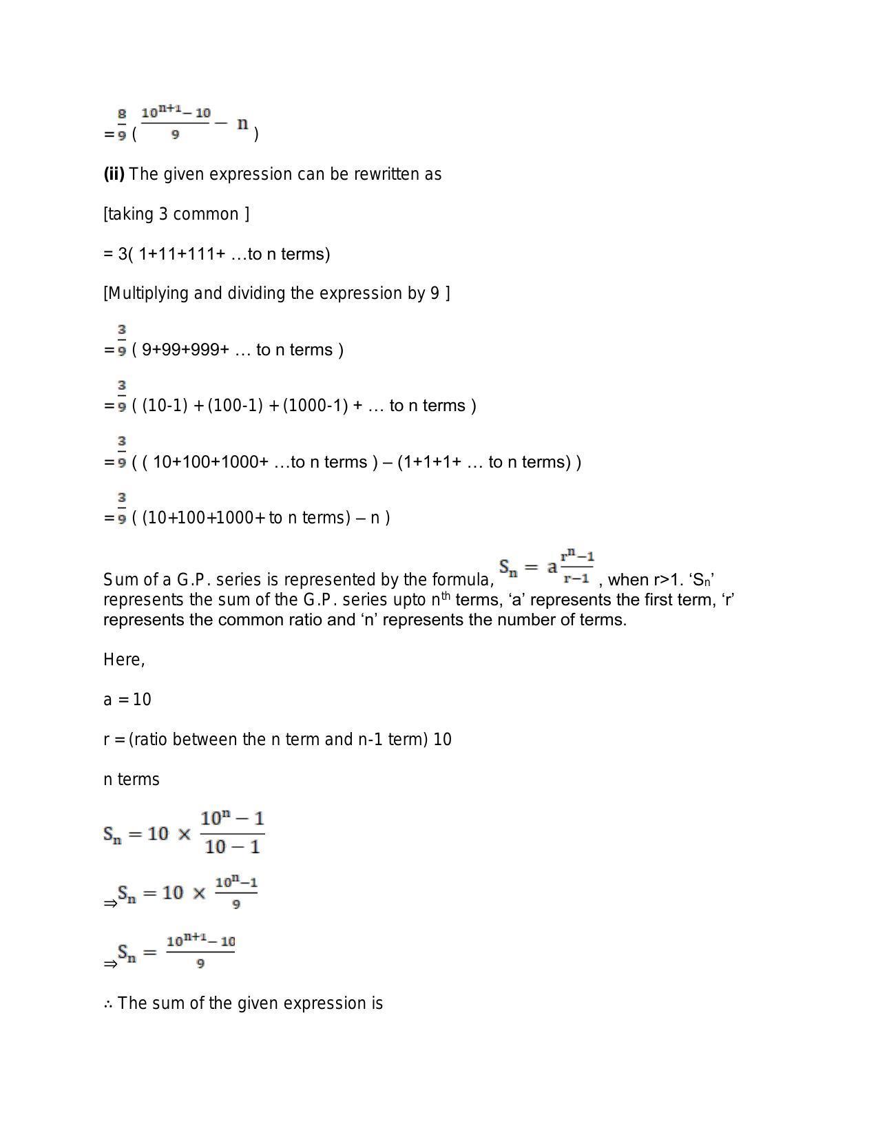 Chapter 12: Geometric Progression: RS Aggarwal Class 11 Solutions - Page 34