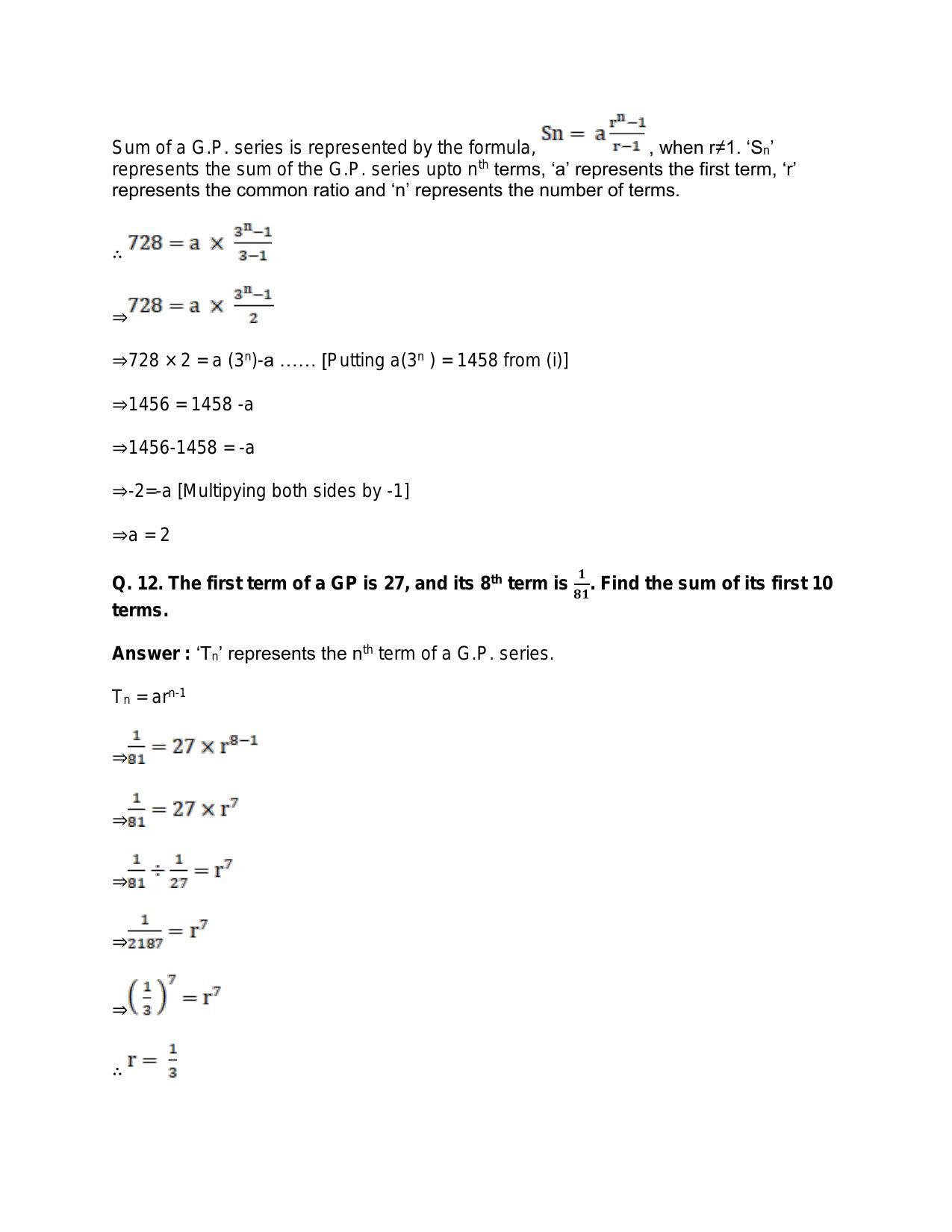 Chapter 12: Geometric Progression: RS Aggarwal Class 11 Solutions - Page 40