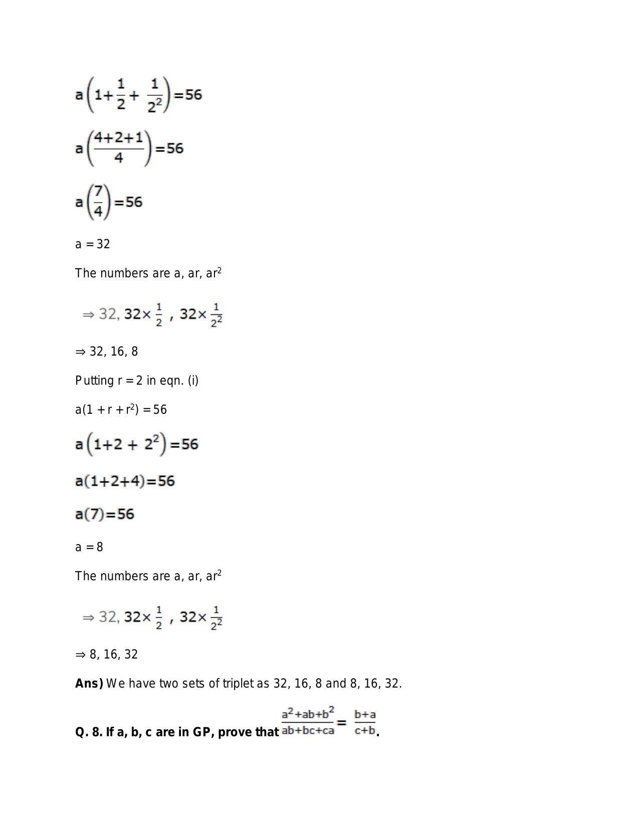 Chapter 12: Geometric Progression: RS Aggarwal Class 11 Solutions - Page 58