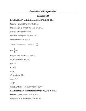 Chapter 12: Geometric Progression: RS Aggarwal Class 11 Solutions