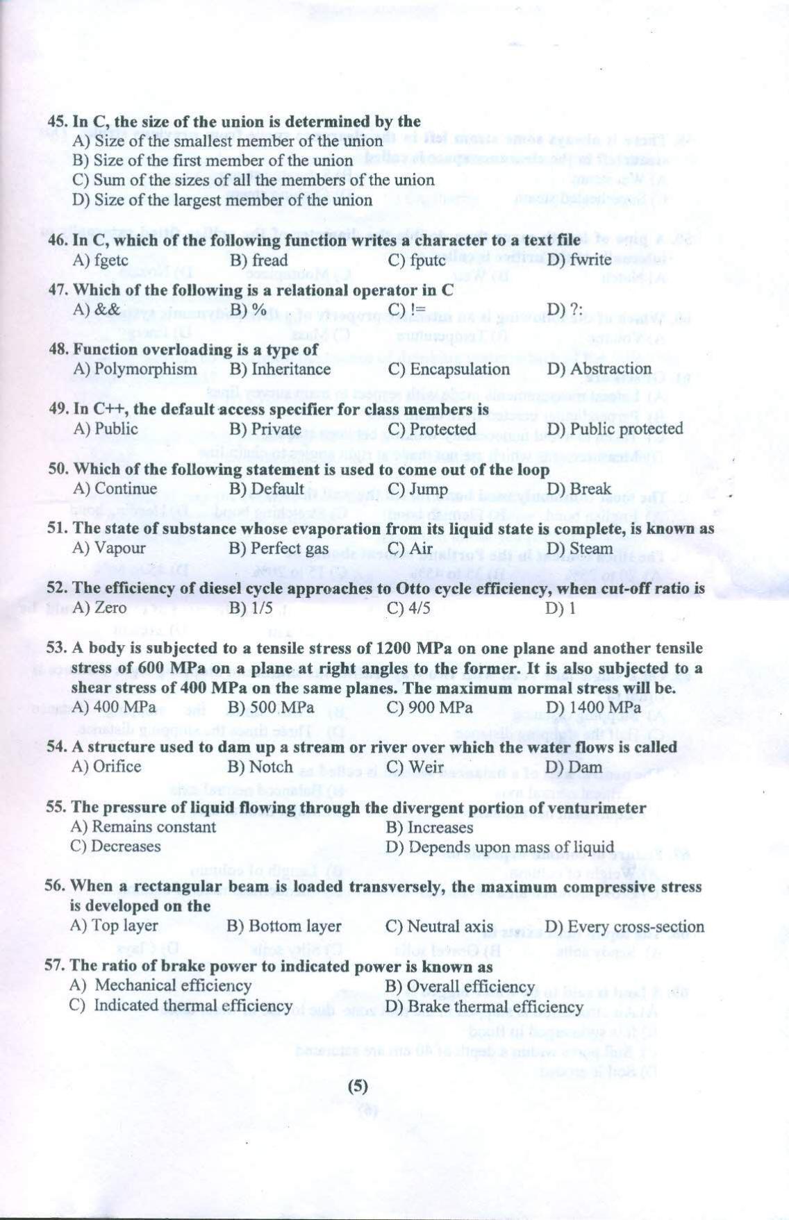 PULEET 2018 Previous Question Paper - Page 6