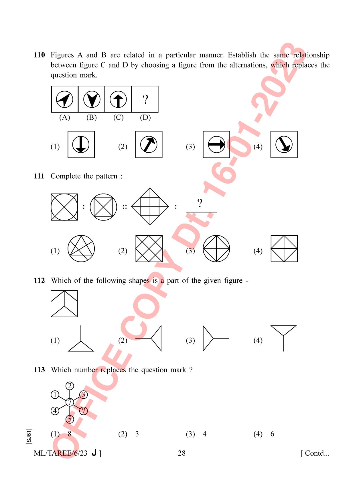 AISSEE Class VI Malayalam Set J 2023 Question Paper - Page 28