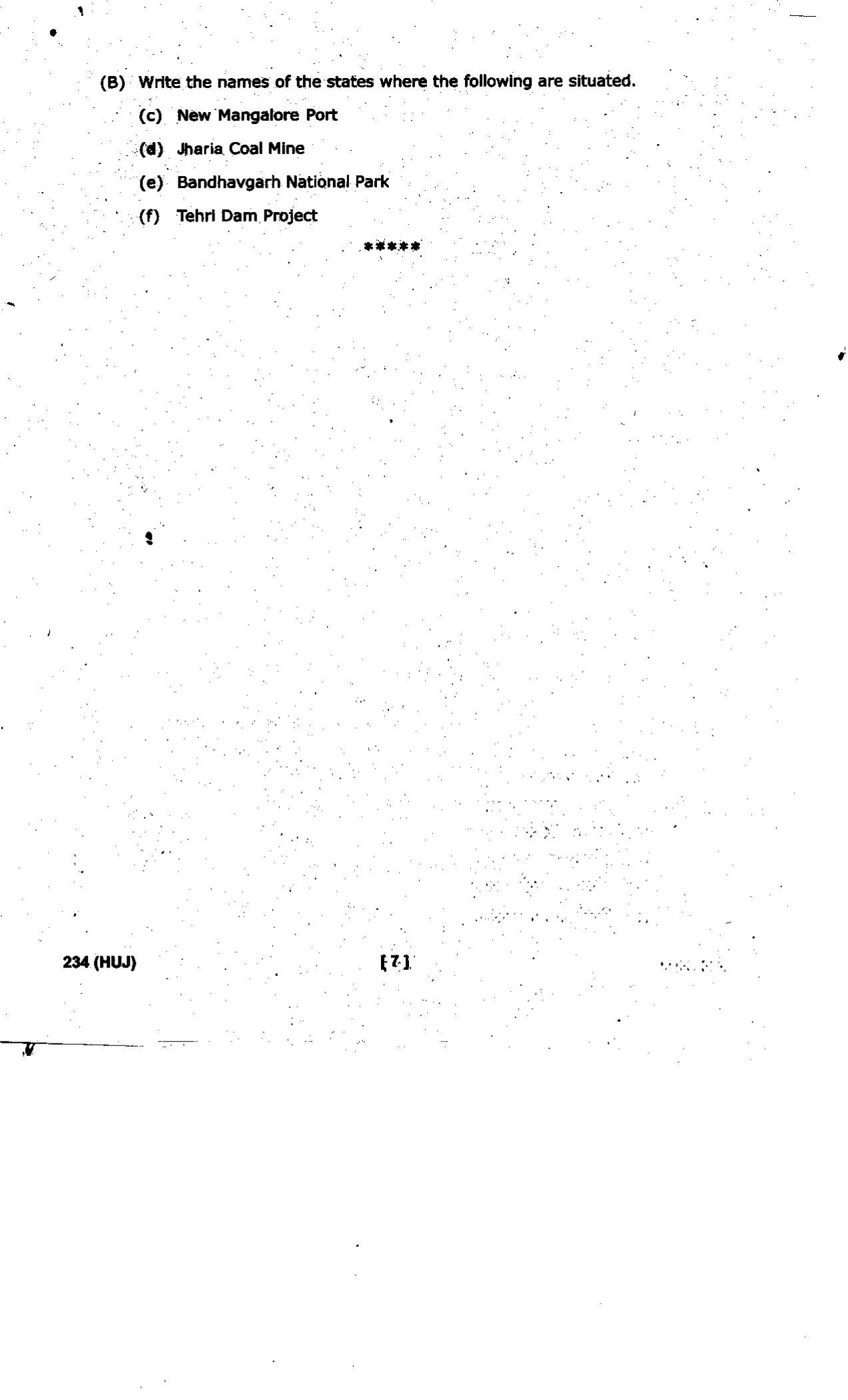 UBSE Class 10 Social Science 2019 Question Paper - Page 7