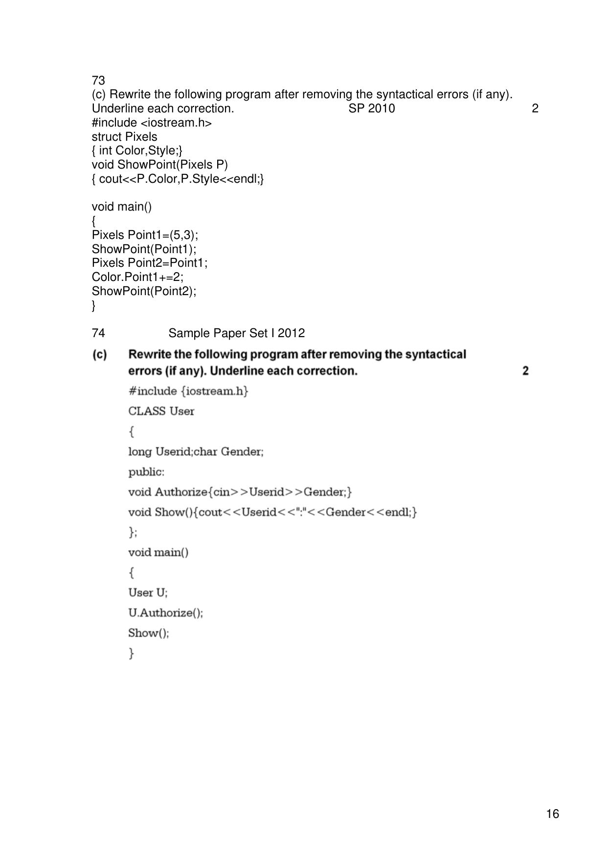 CBSE Worksheets for Class 11 Information Practices Previous year question bank Assignment - Page 16