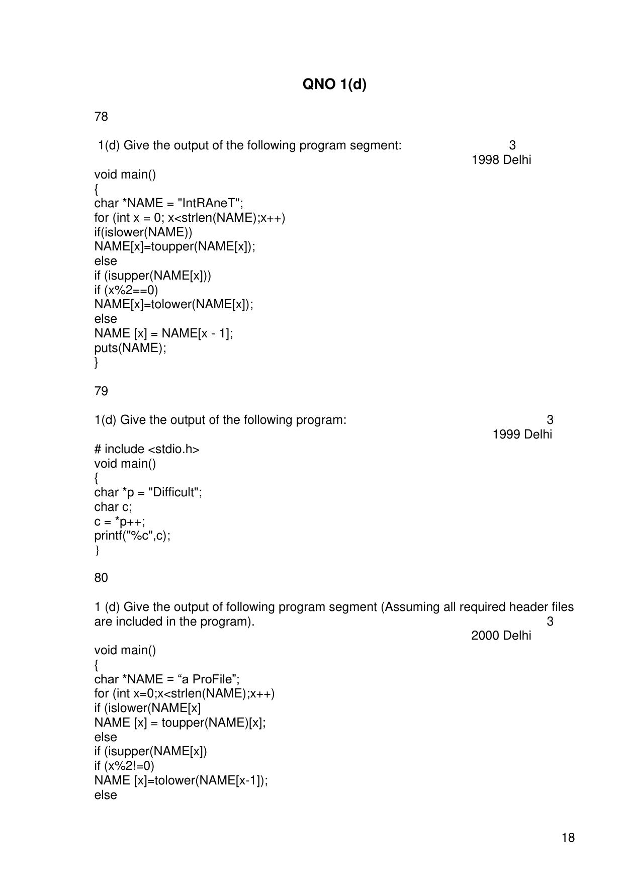 CBSE Worksheets for Class 11 Information Practices Previous year question bank Assignment - Page 18
