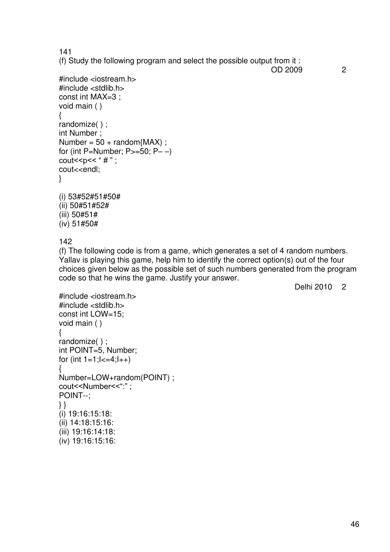 CBSE Worksheets for Class 11 Information Practices Previous year question bank Assignment - Page 46