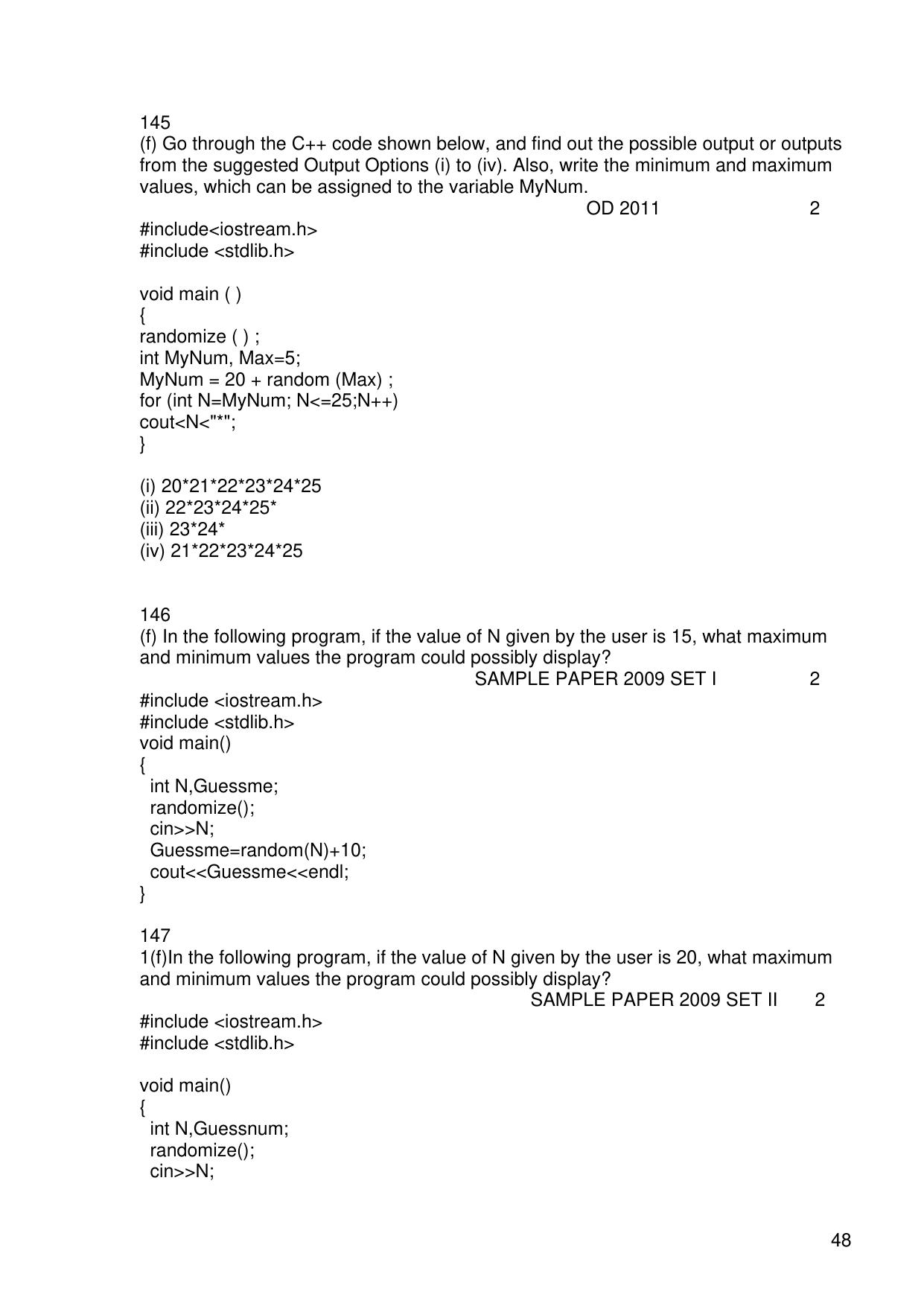 CBSE Worksheets for Class 11 Information Practices Previous year question bank Assignment - Page 48