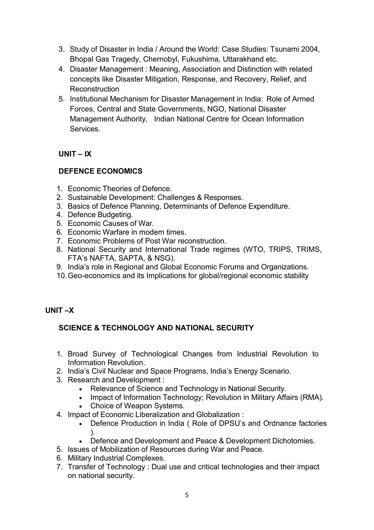 TNSET Syllabus - Defense and Strategic Studies - Page 5