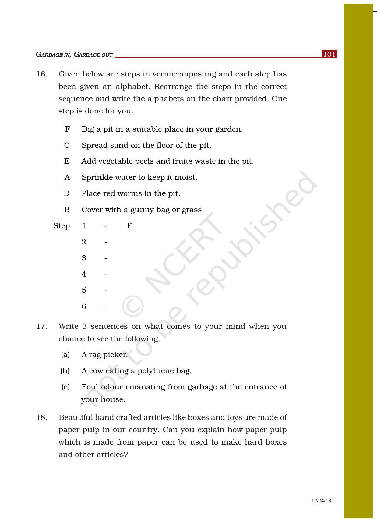 NCERT Exemplar Book for Class 6 Science: Chapter 16-Garbage In, Garbage Out - Page 7