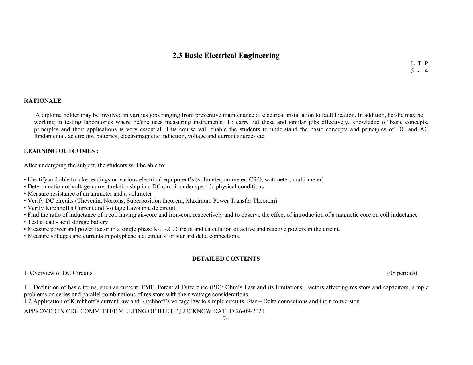 SYLLABUS FOR SEMESTER SYSTEM EFFECTIVE FROM (2021-2022) - RENEWABLE ENERGY - Page 74