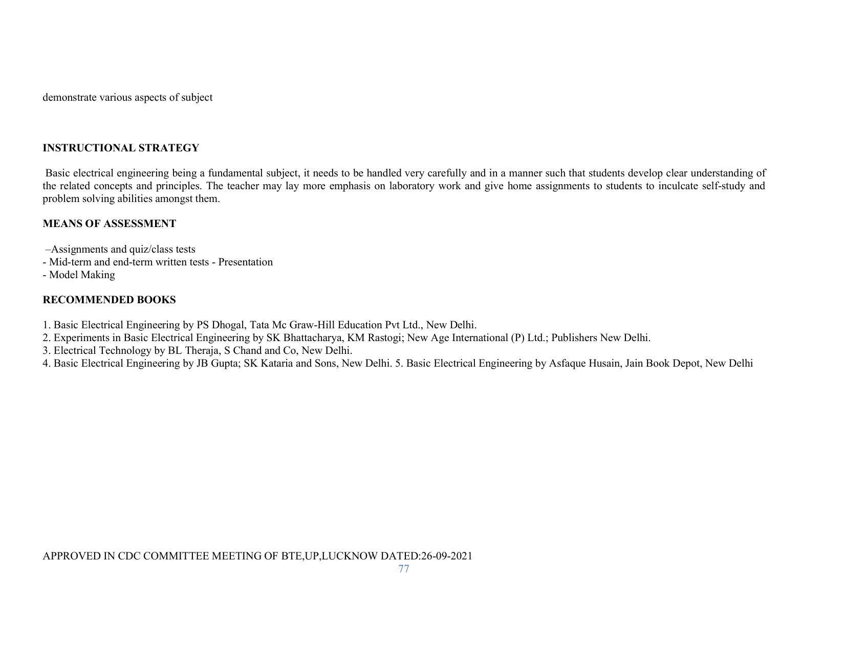 SYLLABUS FOR SEMESTER SYSTEM EFFECTIVE FROM (2021-2022) - RENEWABLE ENERGY - Page 77