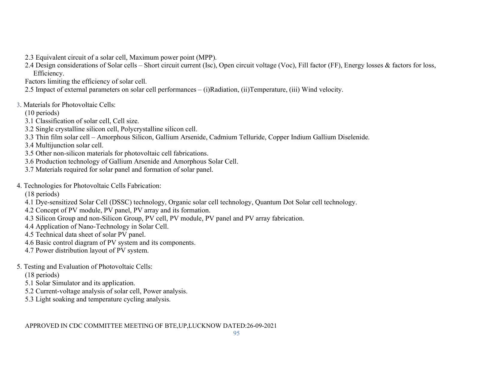 SYLLABUS FOR SEMESTER SYSTEM EFFECTIVE FROM (2021-2022) - RENEWABLE ENERGY - Page 95