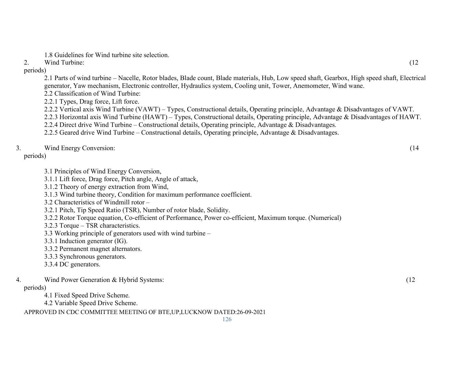 SYLLABUS FOR SEMESTER SYSTEM EFFECTIVE FROM (2021-2022) - RENEWABLE ENERGY - Page 126