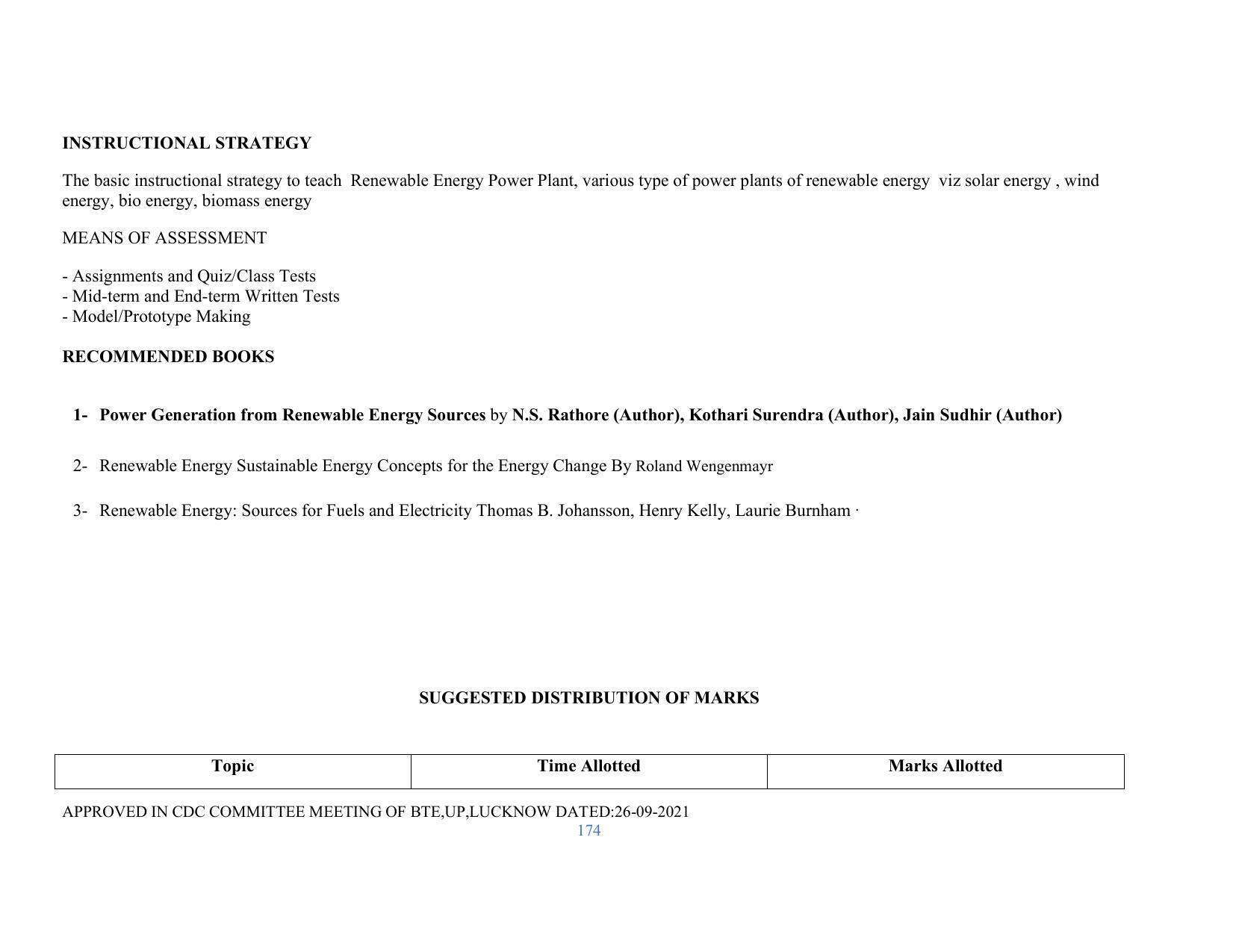 SYLLABUS FOR SEMESTER SYSTEM EFFECTIVE FROM (2021-2022) - RENEWABLE ENERGY - Page 174