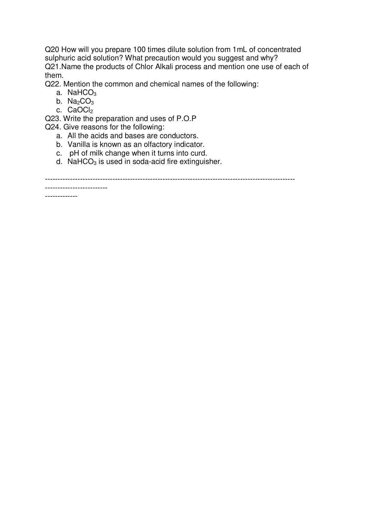 CBSE Worksheets for Class 10 Chemistry Acids, Bases And Salts Assignment 2 - Page 2