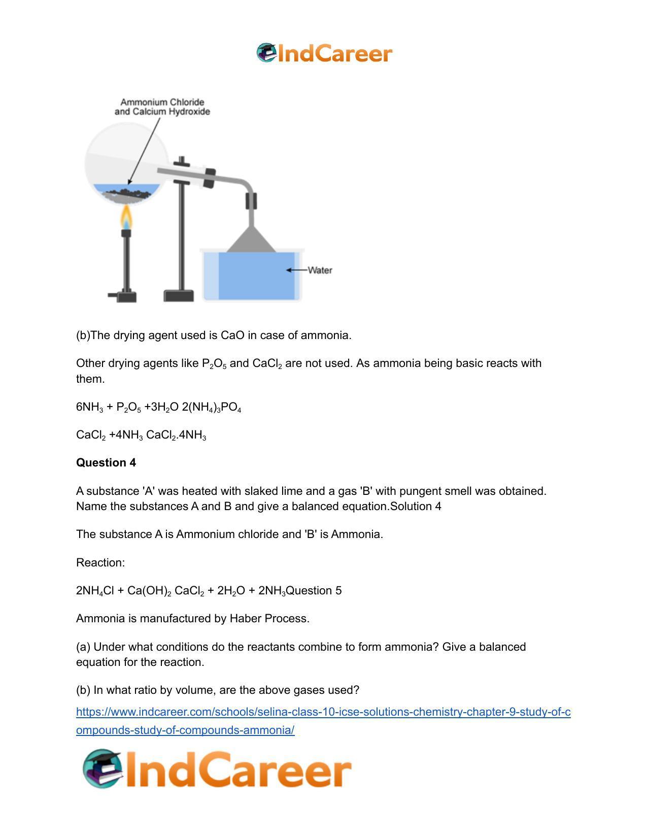 Selina Class 10 ICSE Solutions Chemistry : Chapter 9- Study of Compounds - Study of Compounds - Ammonia - Page 4