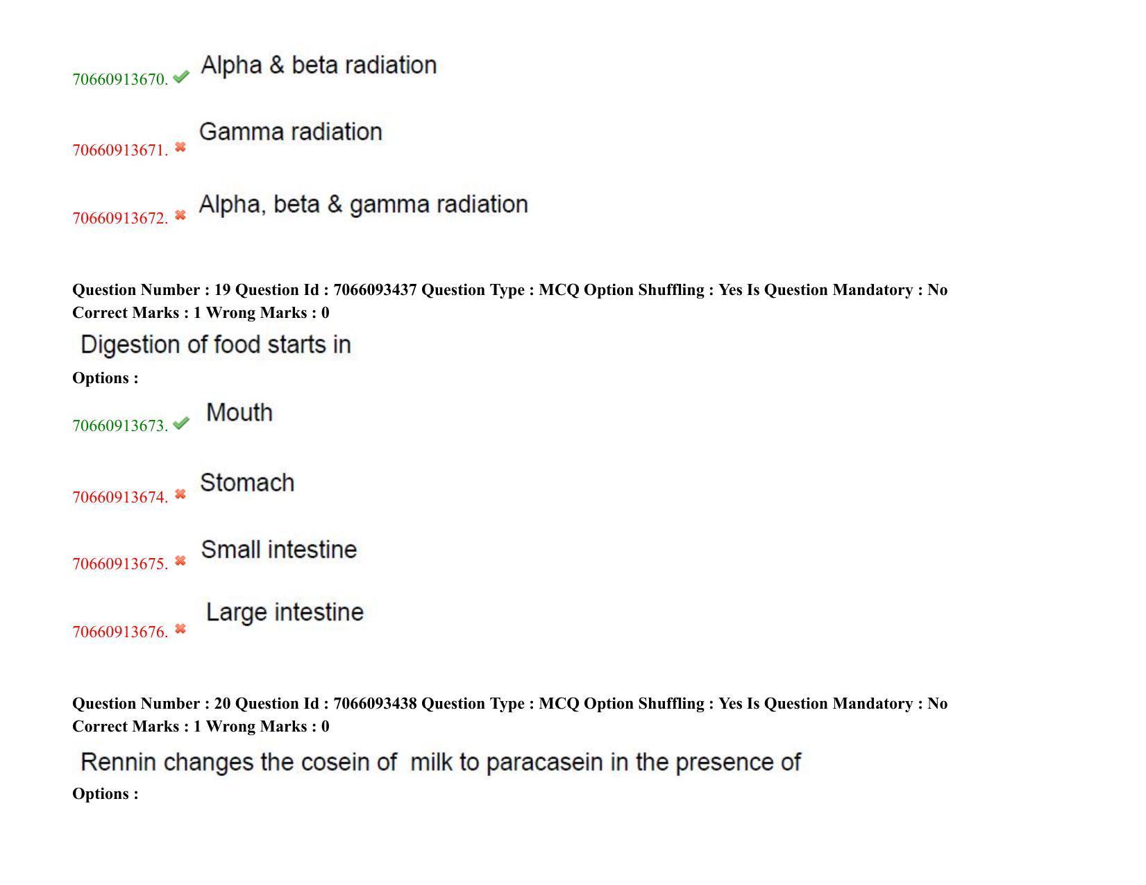 TS CPGET 2020 M.Sc. Food Science and Technology (Shift 1) Question Paper with Answer Key - Page 12