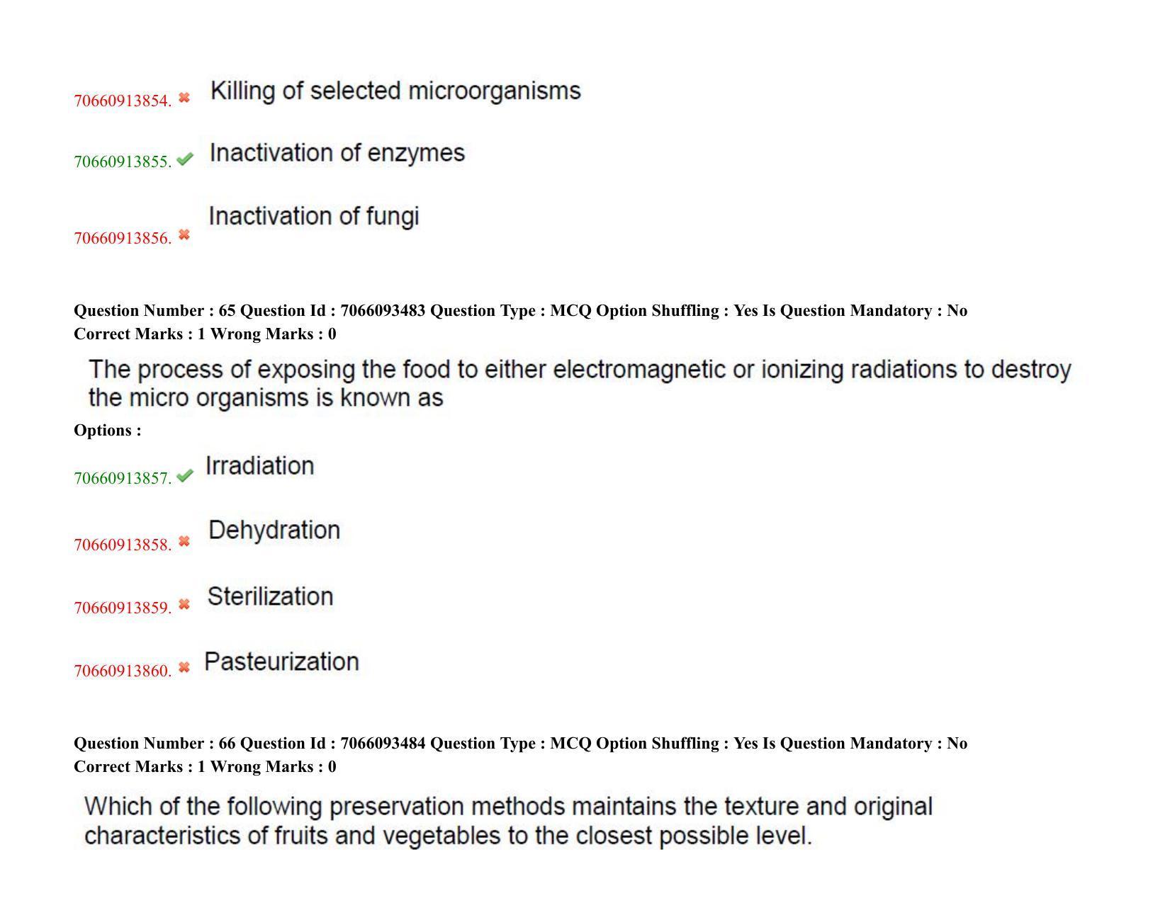 TS CPGET 2020 M.Sc. Food Science and Technology (Shift 1) Question Paper with Answer Key - Page 36