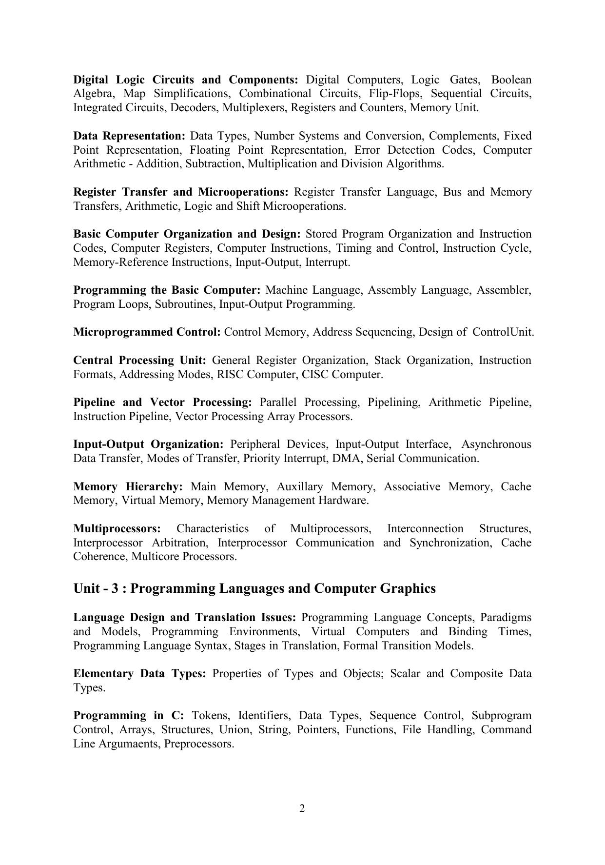 TNSET Syllabus - Computer Science and Applications - Page 2