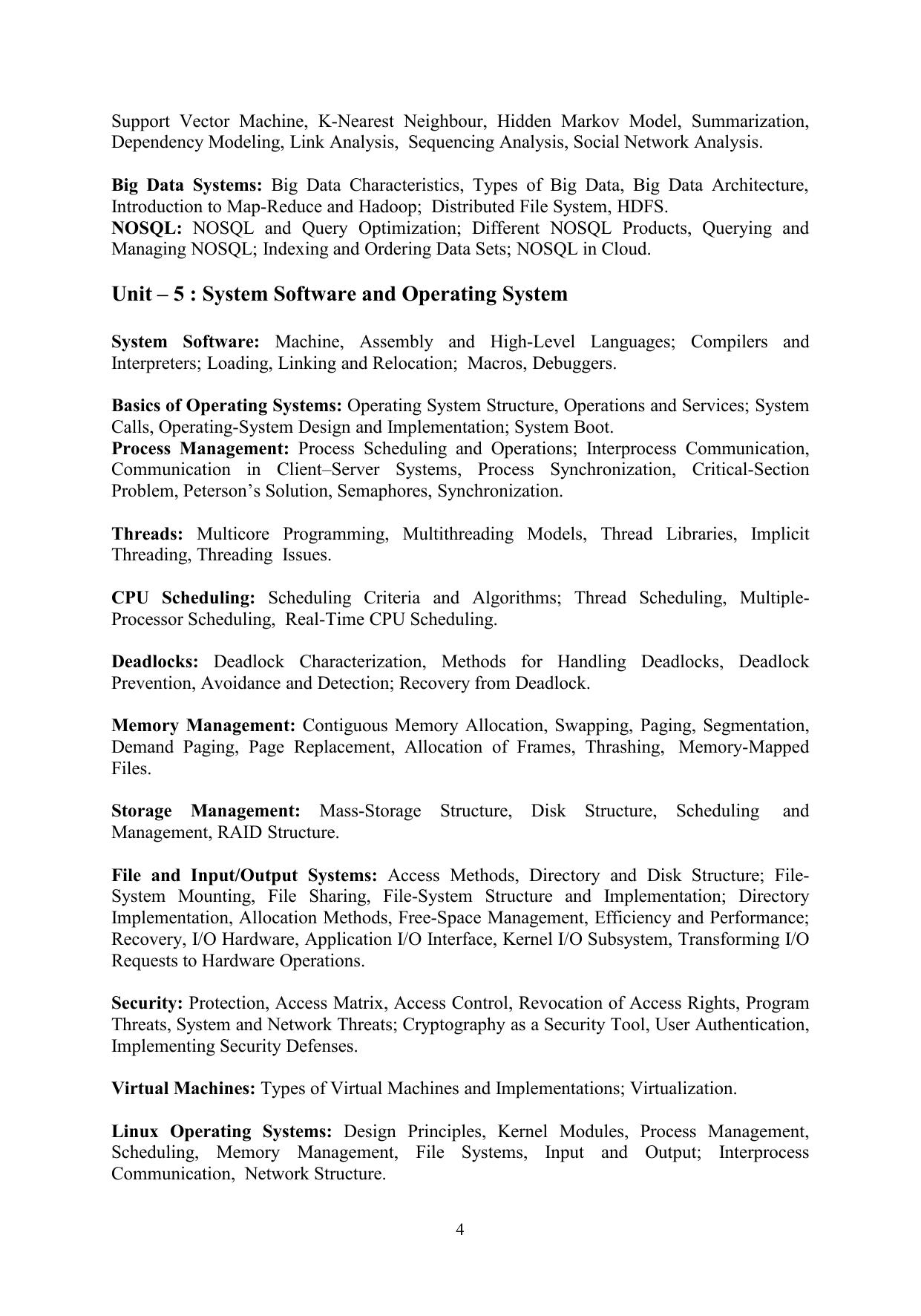 TNSET Syllabus - Computer Science and Applications - Page 4