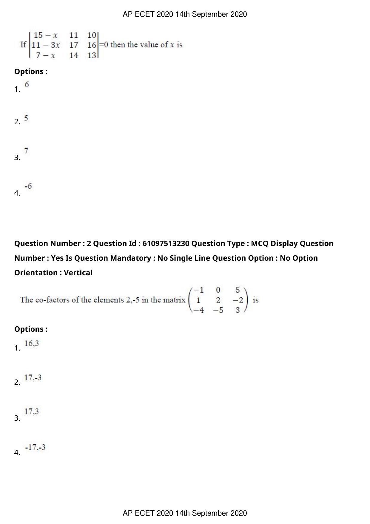AP ECET 2020 - Chemical Engineering (Preview) Question Paper With Preliminary Keys - Page 2