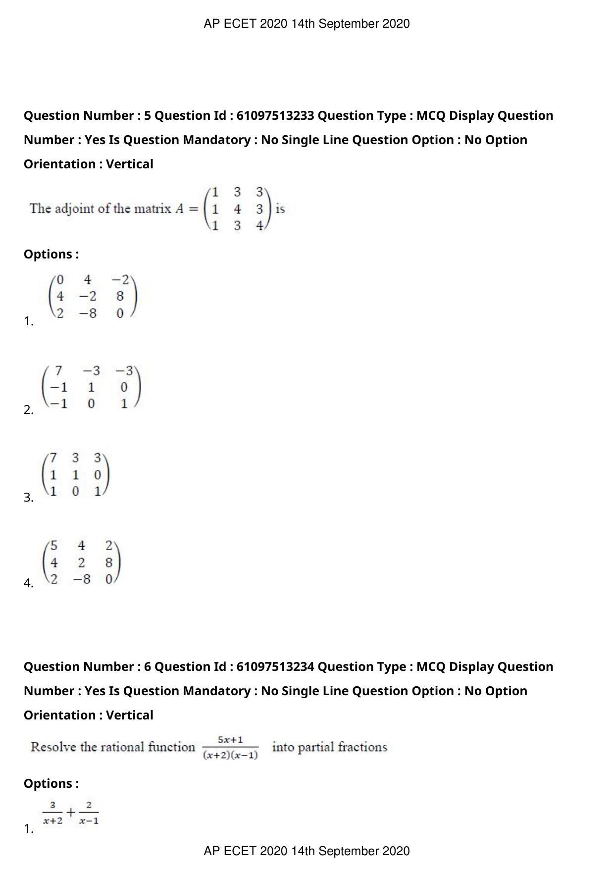 AP ECET 2020 - Chemical Engineering (Preview) Question Paper With Preliminary Keys - Page 4