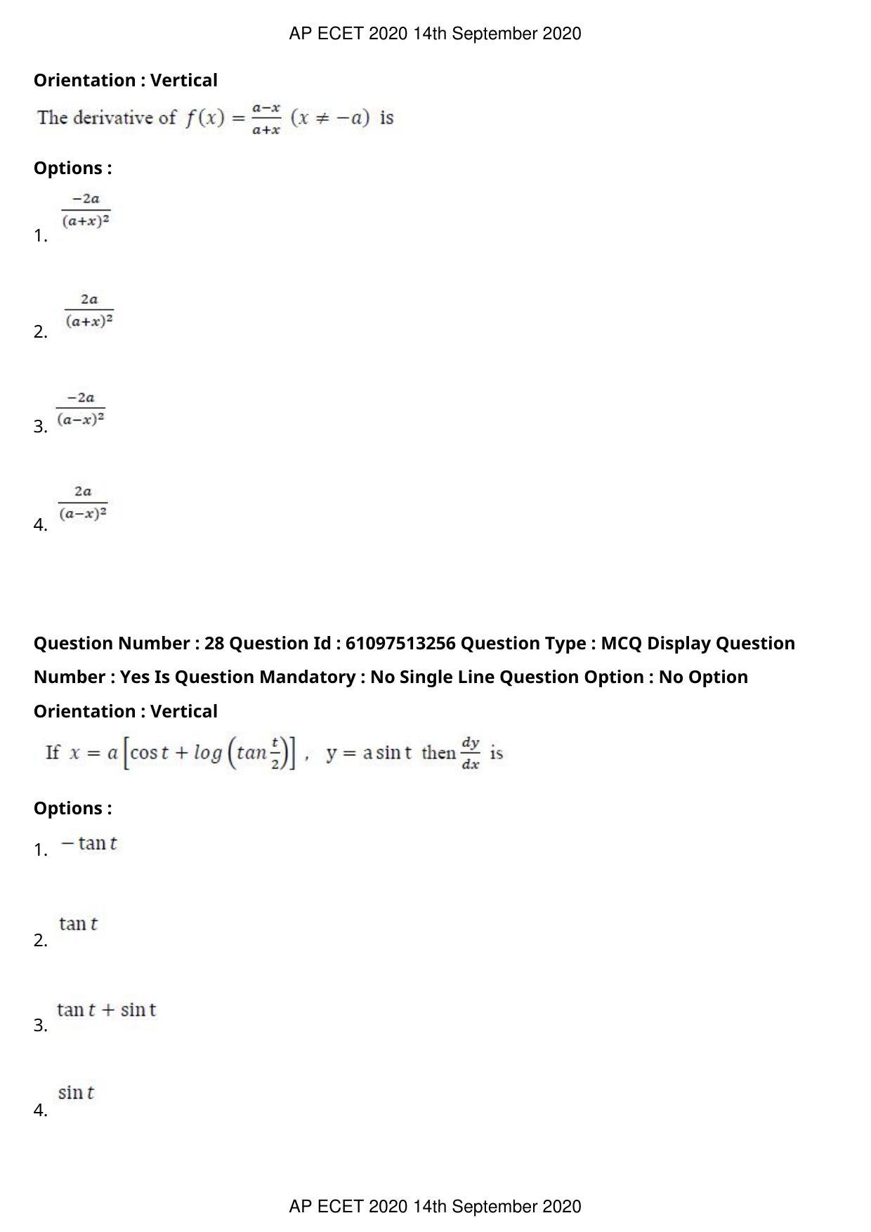 AP ECET 2020 - Chemical Engineering (Preview) Question Paper With Preliminary Keys - Page 16