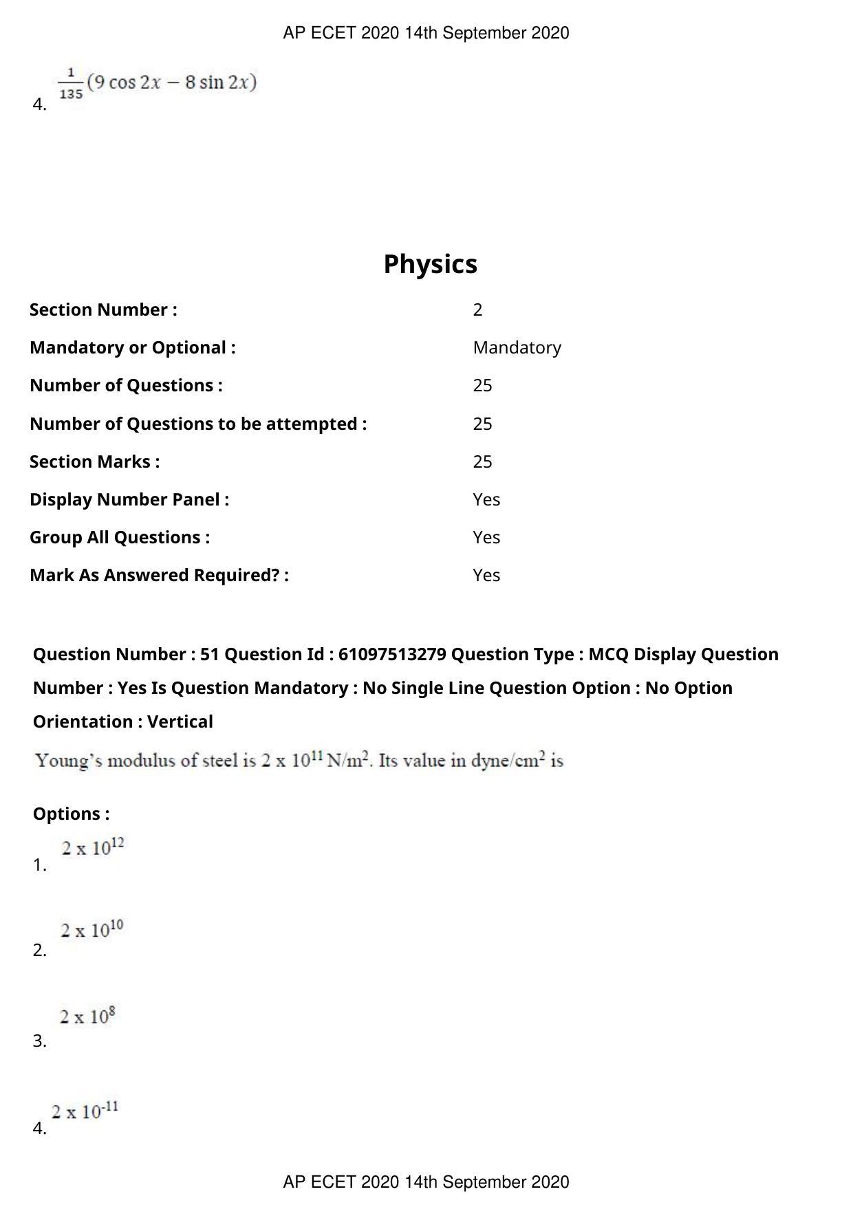 AP ECET 2020 - Chemical Engineering (Preview) Question Paper With Preliminary Keys - Page 29