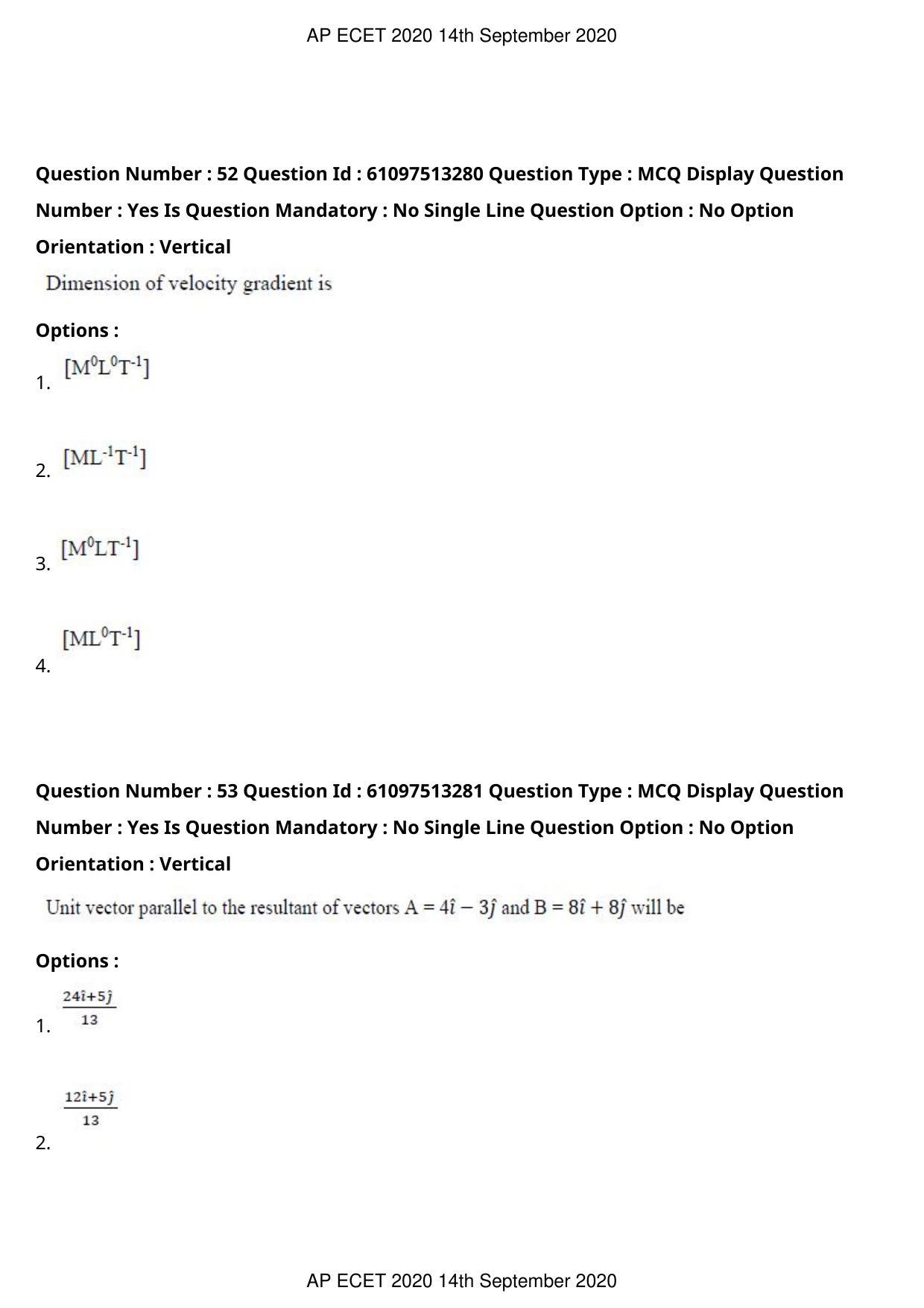 AP ECET 2020 - Chemical Engineering (Preview) Question Paper With Preliminary Keys - Page 30