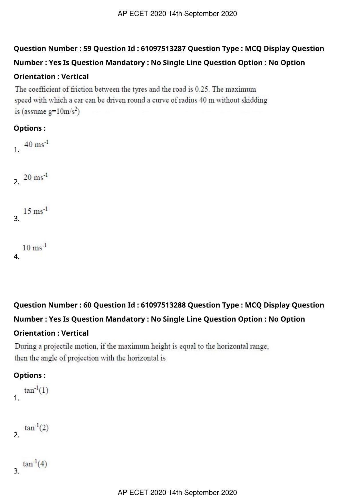 AP ECET 2020 - Chemical Engineering (Preview) Question Paper With Preliminary Keys - Page 34