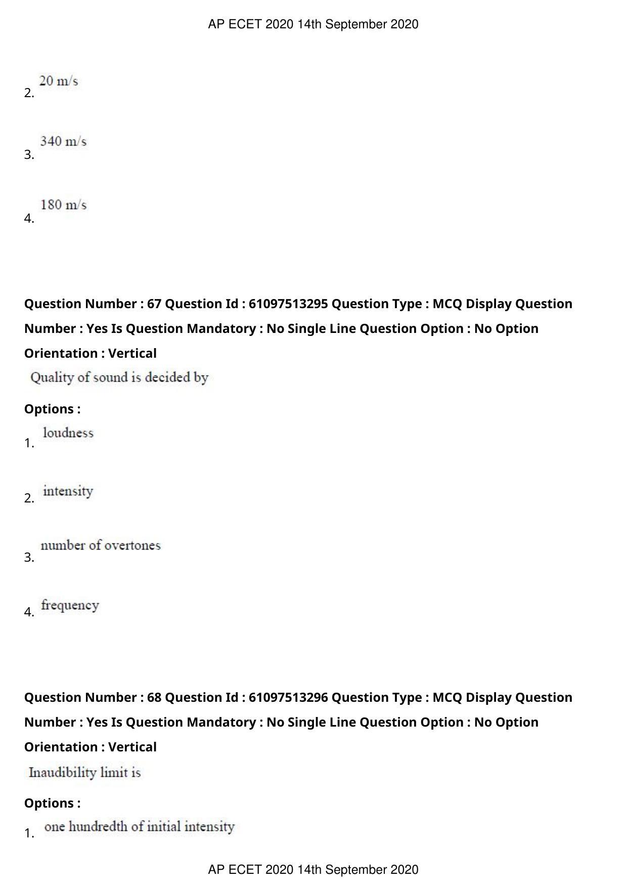 AP ECET 2020 - Chemical Engineering (Preview) Question Paper With Preliminary Keys - Page 38