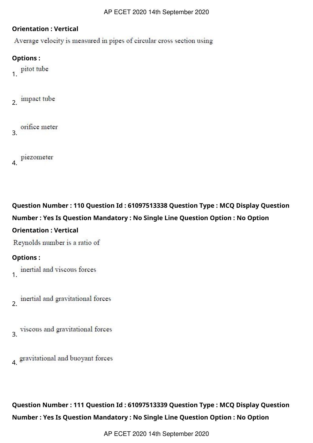 AP ECET 2020 - Chemical Engineering (Preview) Question Paper With Preliminary Keys - Page 60