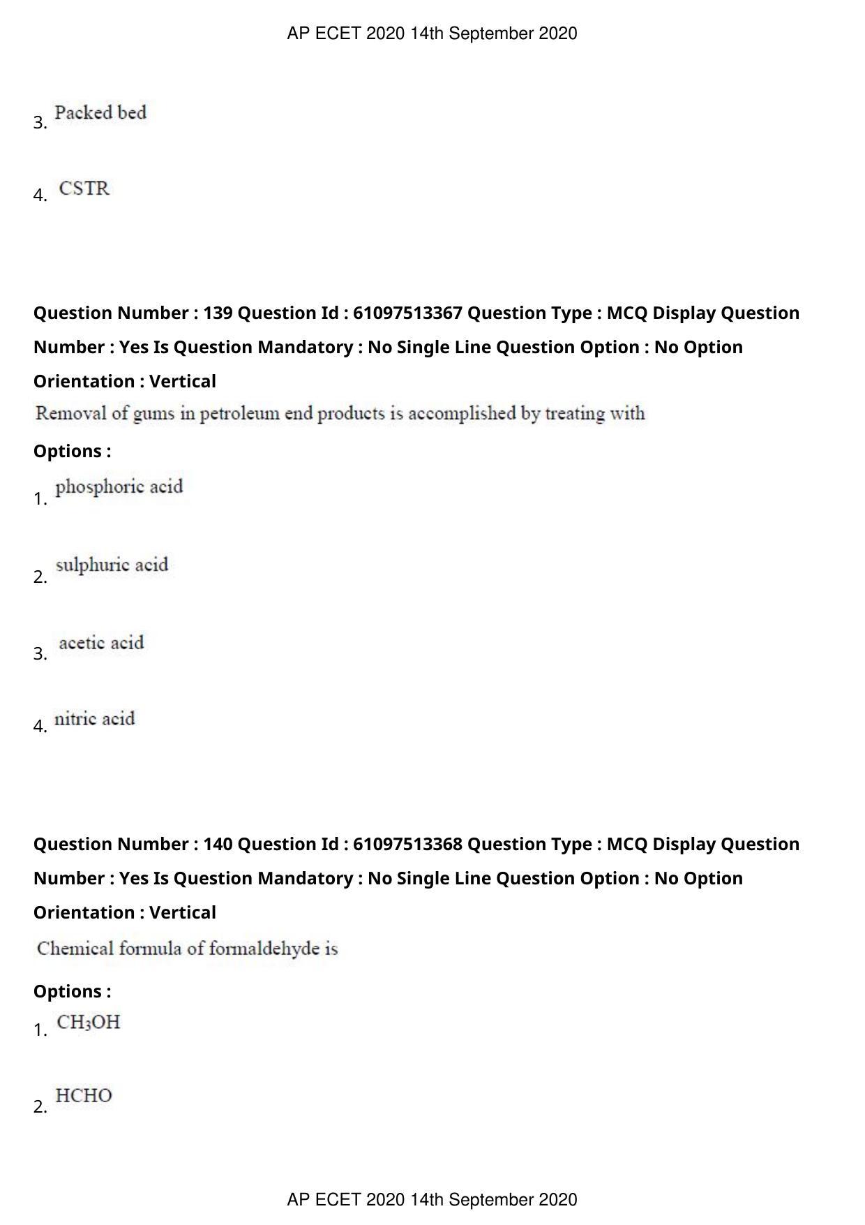 AP ECET 2020 - Chemical Engineering (Preview) Question Paper With Preliminary Keys - Page 75