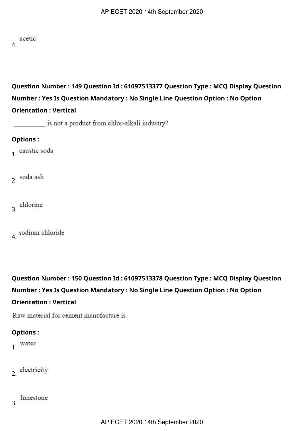 AP ECET 2020 - Chemical Engineering (Preview) Question Paper With Preliminary Keys - Page 80