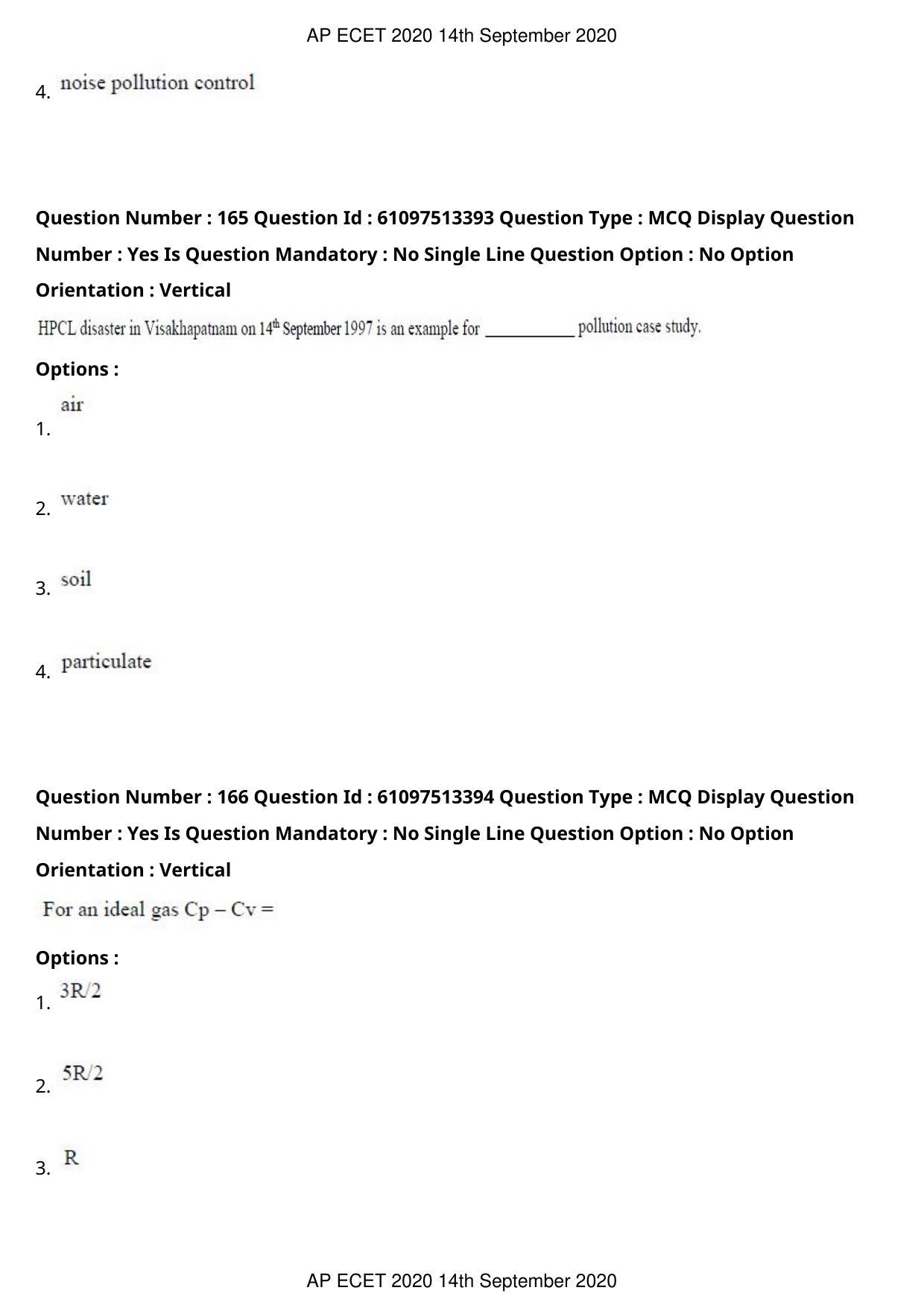 AP ECET 2020 - Chemical Engineering (Preview) Question Paper With Preliminary Keys - Page 88