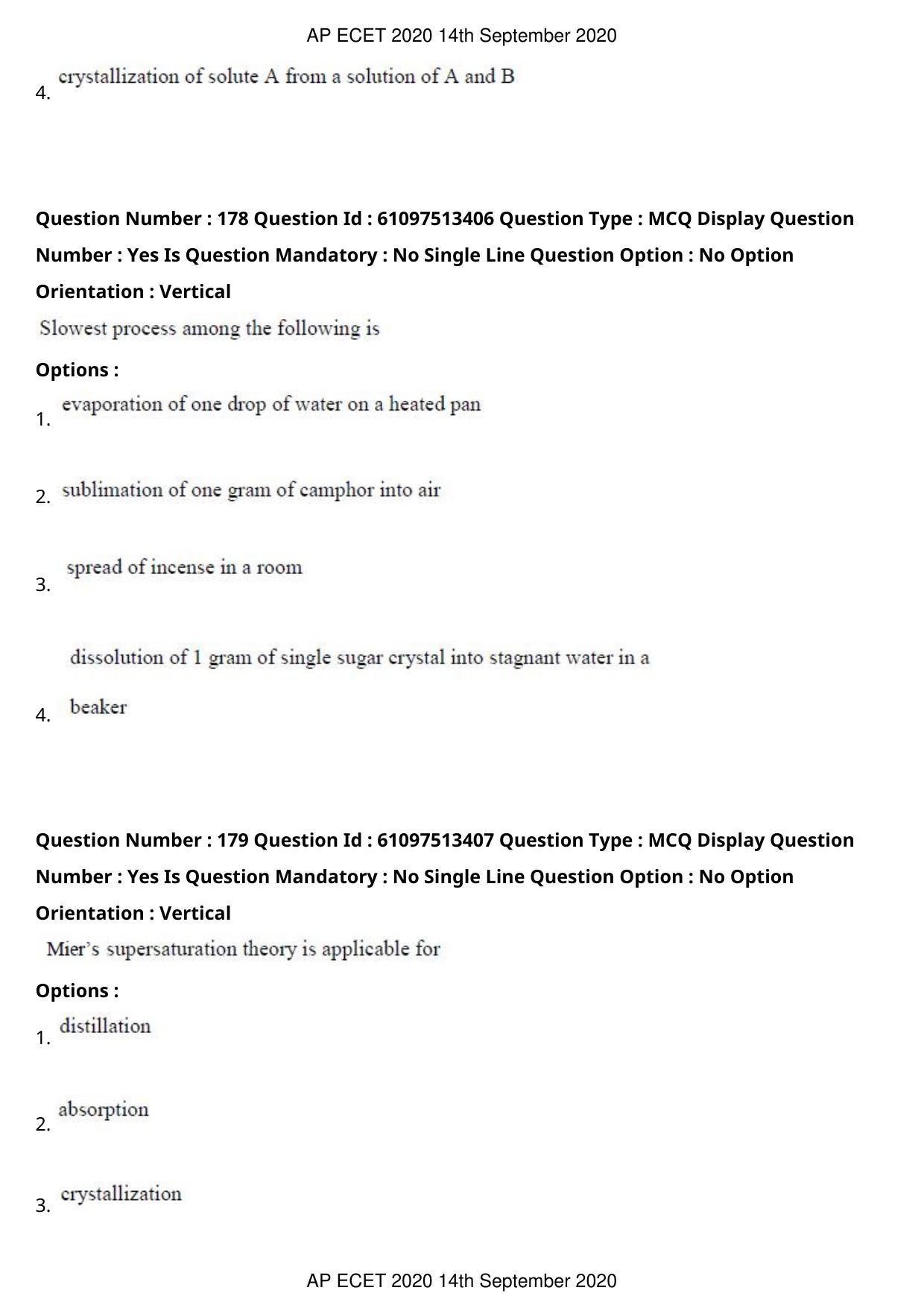 AP ECET 2020 - Chemical Engineering (Preview) Question Paper With Preliminary Keys - Page 95