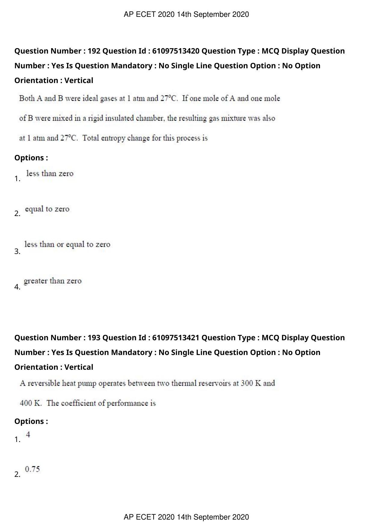 AP ECET 2020 - Chemical Engineering (Preview) Question Paper With Preliminary Keys - Page 102