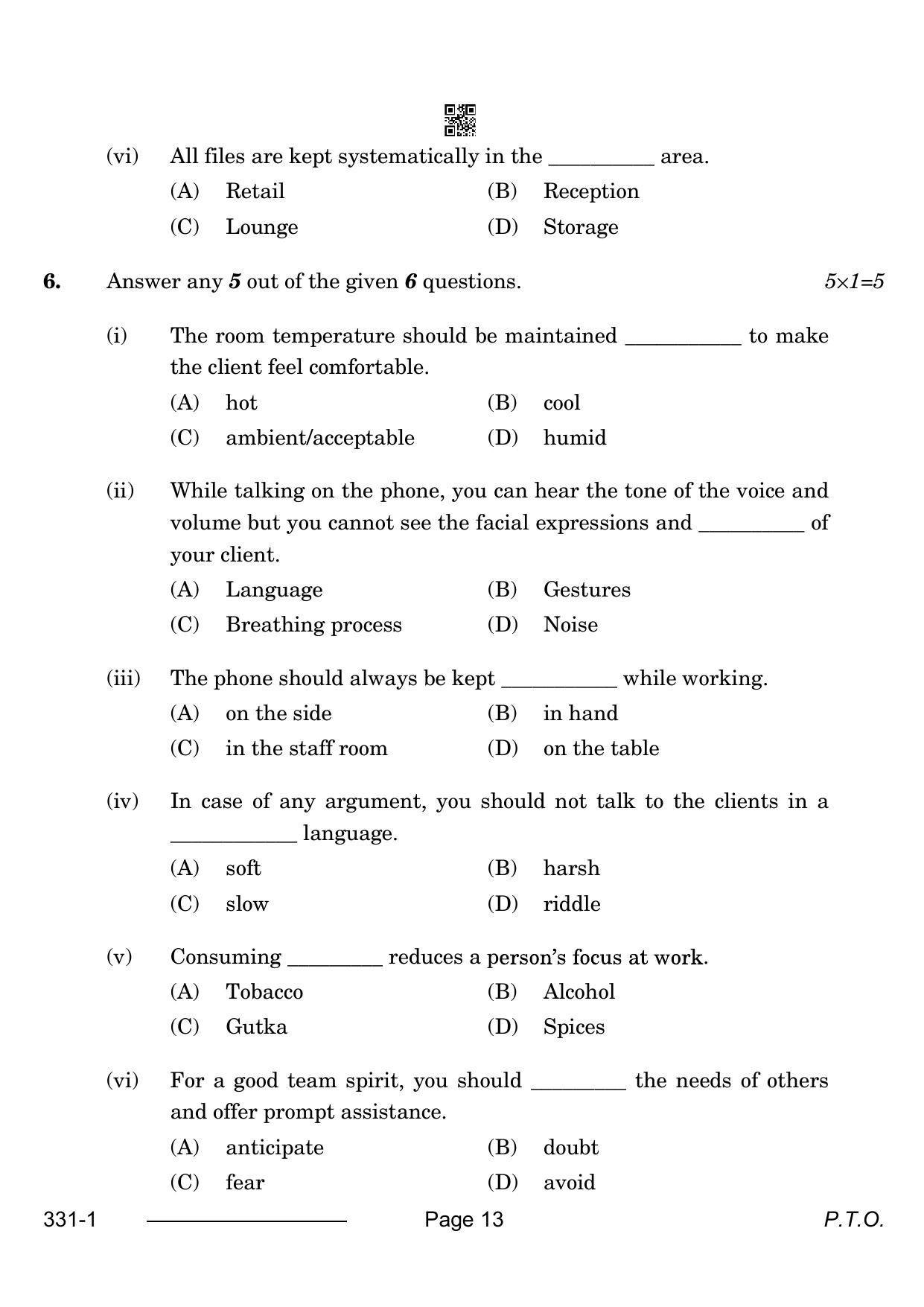 CBSE Class 12 Beauty & Wellness 2024 Question Paper - Page 13