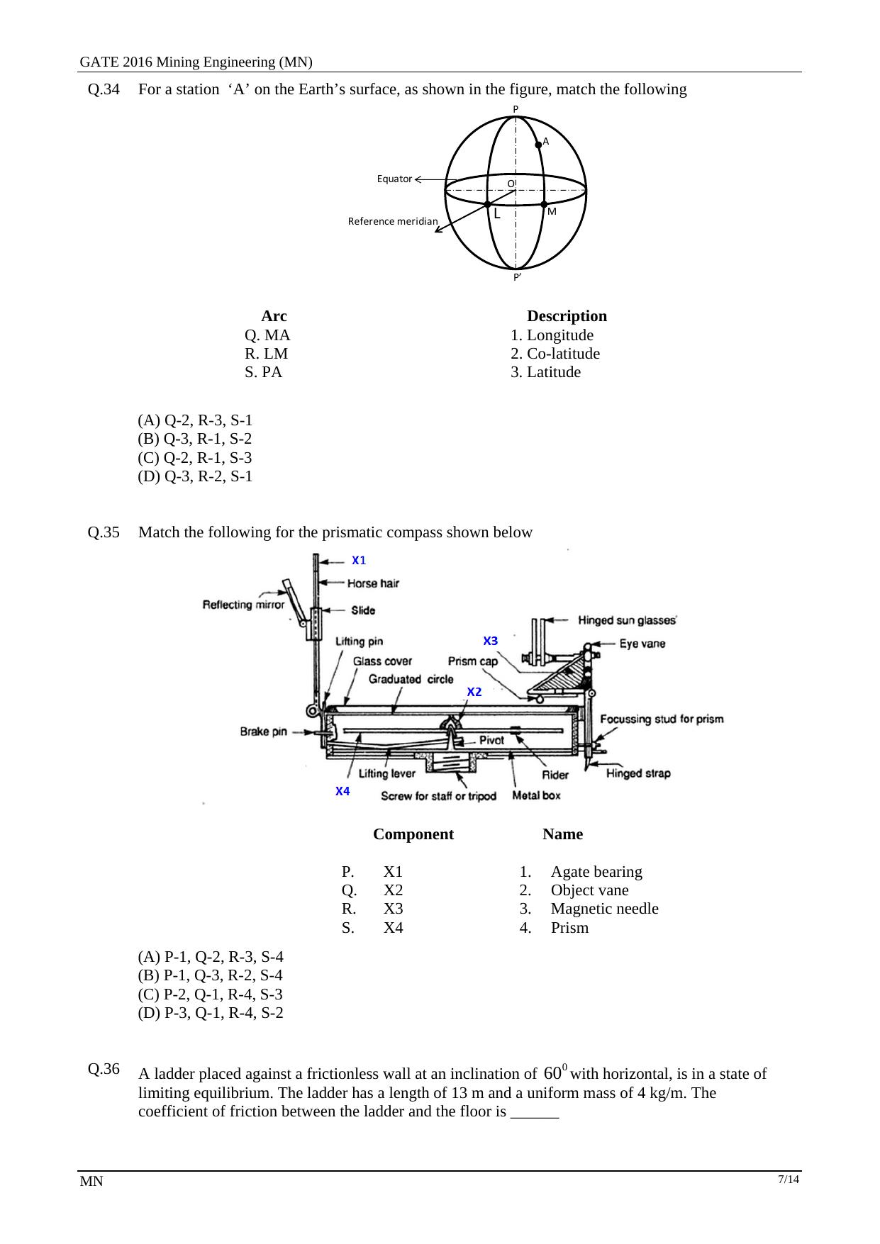 GATE 2016 Mining Engineering (MN) Question Paper with Answer Key - Page 10