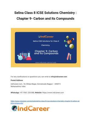 Selina Class 8 ICSE Solutions Chemistry : Chapter 9- Carbon and Its Compounds