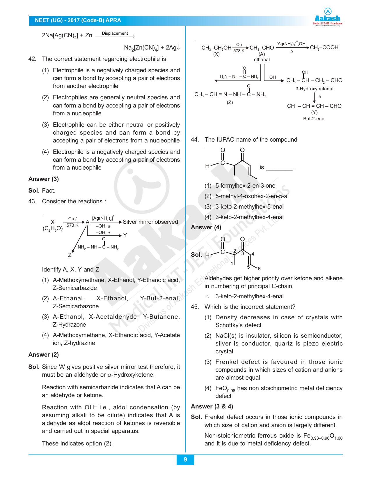 NEET Code B 2017 Answer & Solutions - Page 9