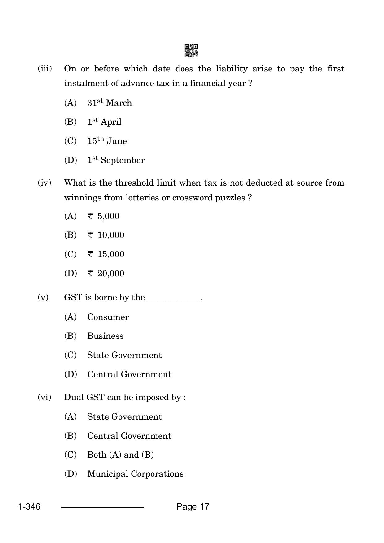 CBSE Class 12 Taxation 2024 Question Paper - Page 17