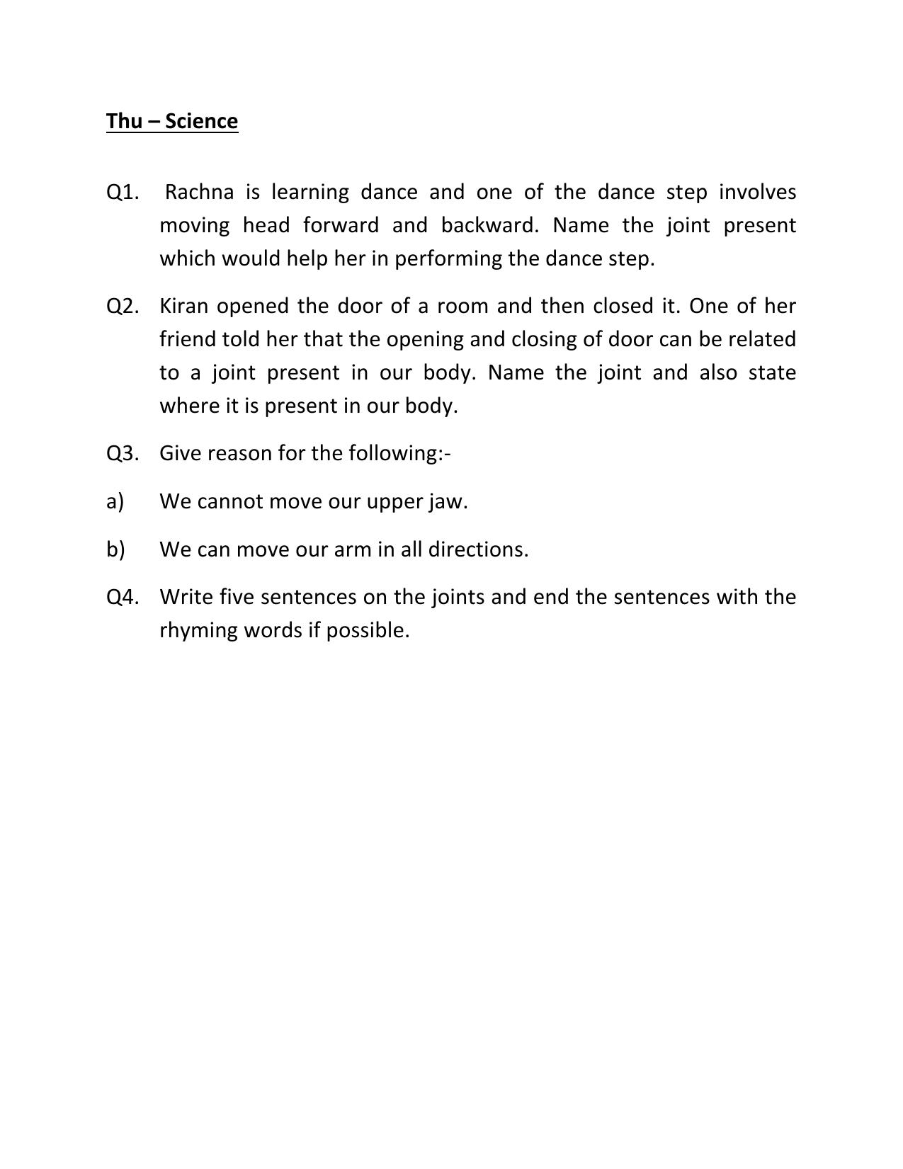 CBSE Worksheets for Class 6 Science Assignment 24 - Page 1