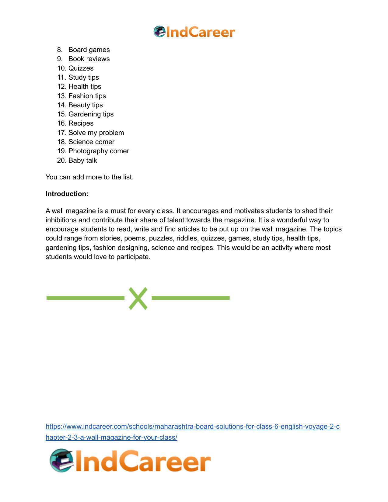 Maharashtra Board Solutions for Class 6- English (Voyage 2): Chapter 2.3- A Wall Magazine for your Class! - Page 4