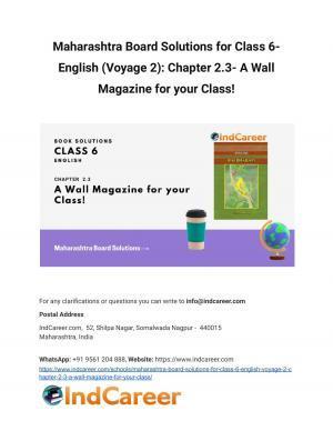 Maharashtra Board Solutions for Class 6- English (Voyage 2): Chapter 2.3- A Wall Magazine for your Class!
