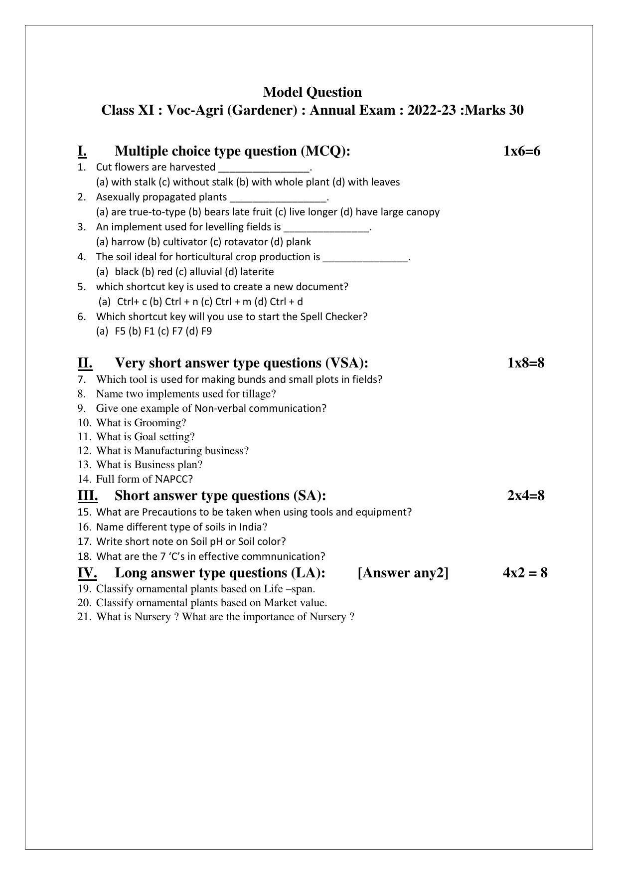 Tripura Board Vocational (Theo & pract) Question Paper 2023 - Page 3