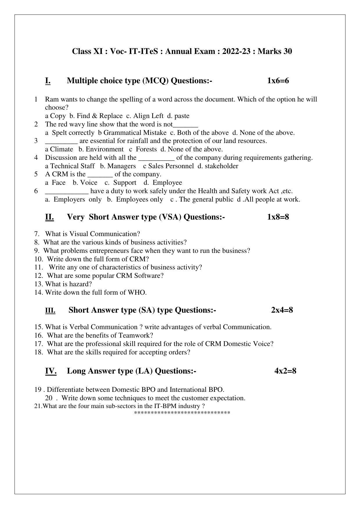 Tripura Board Vocational (Theo & pract) Question Paper 2023 - Page 7