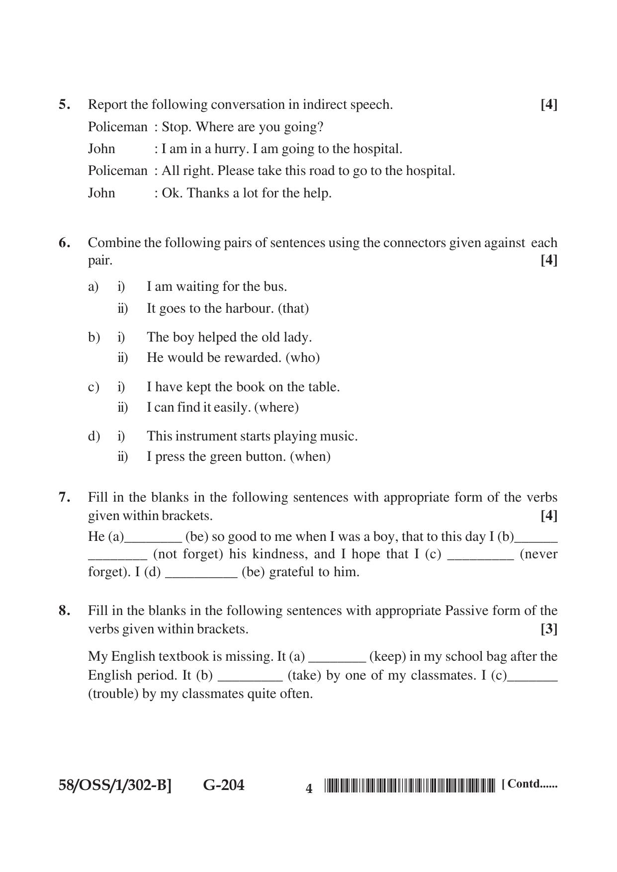 NIOS April 2019 Class 12 English (SET B) Question Paper - Page 4