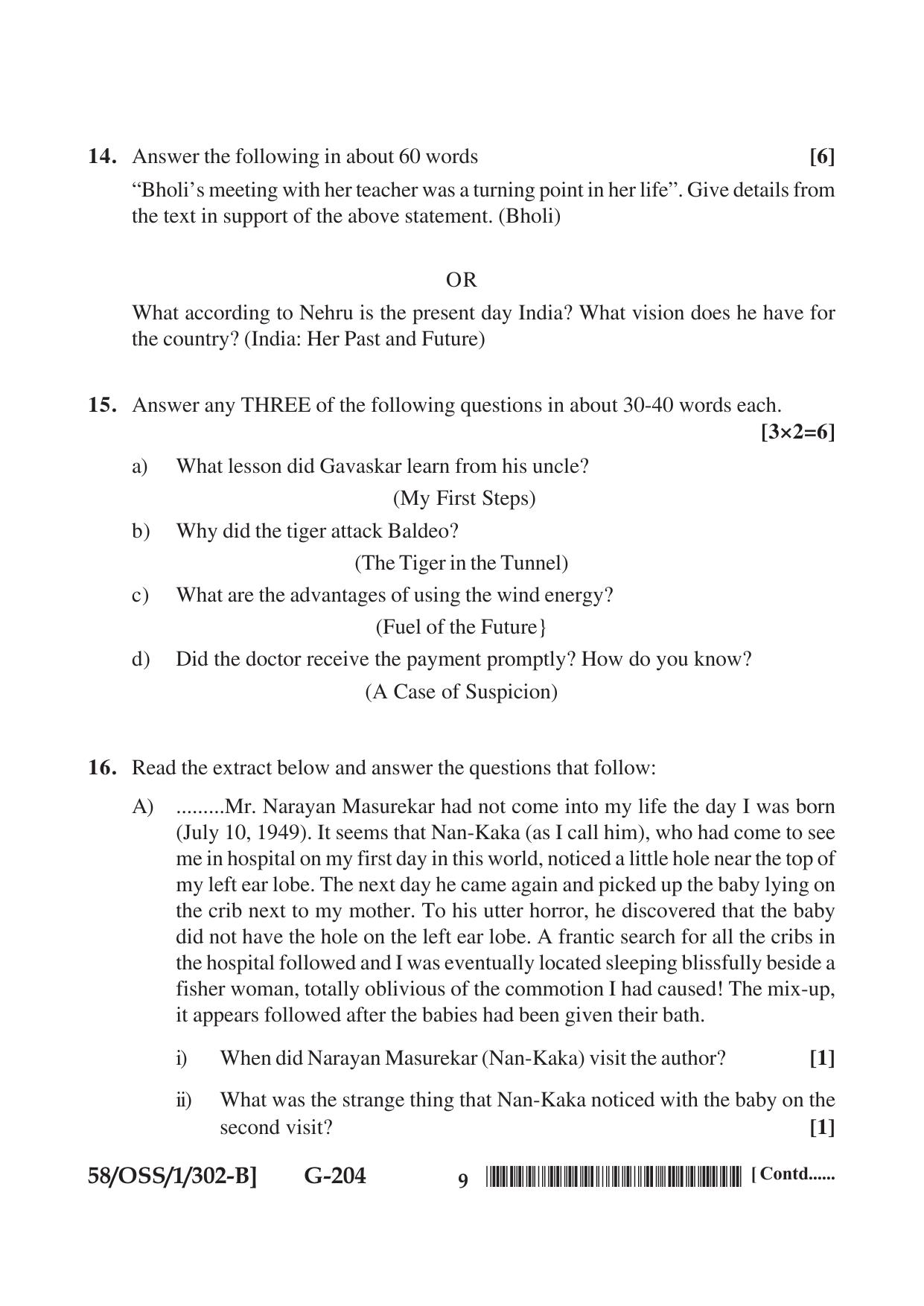 NIOS April 2019 Class 12 English (SET B) Question Paper - Page 9