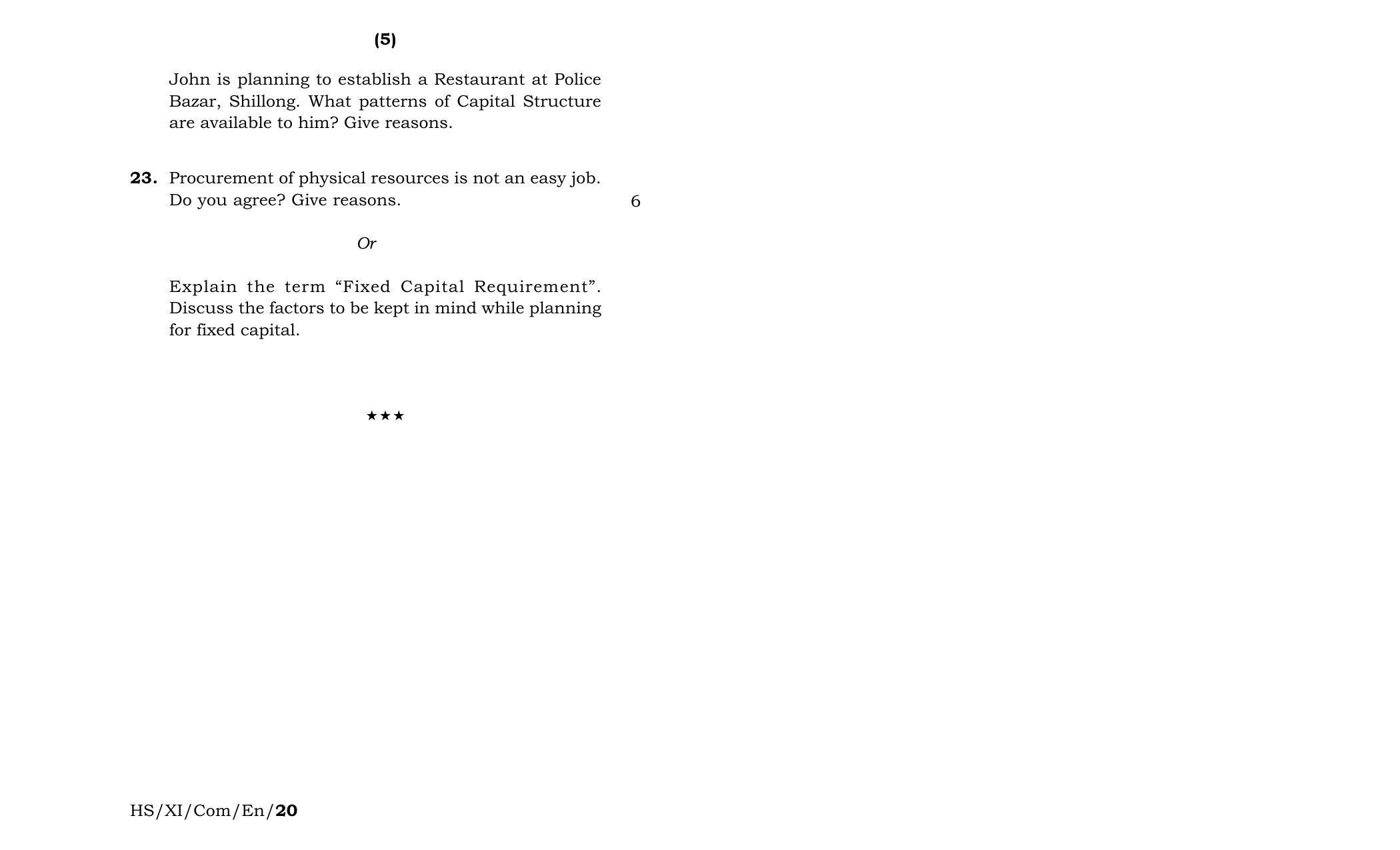 Meghalaya Board (MBOSE) Class 11 Entrepeneurship 2020 Question Paper - Page 3